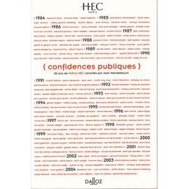 confidences publiques, 20 ans de matins HEC - Jean Mandelbaum
