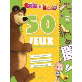 50 Jeux Masha Et Michka - Points À Relier, Jeux Des Différences, Coloriages, Etc