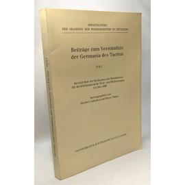 Beiträge zum Verständnis der Germania des Tacitus I - Herbert Jankuhn