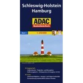 ADAC BundesländerKarte Deutschland 01. Schleswig-Holstein und Hamburg 1 : 250 000