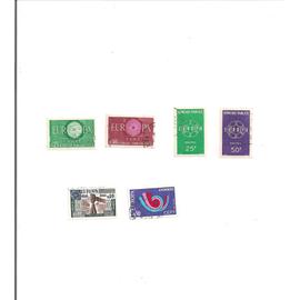 France et Andore- Lot de 6 timbres Europa oblitérés