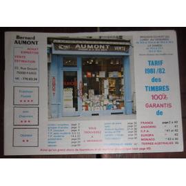 Catalogue Aumont 1981 / 82 Tarifs timbres France Andorre C.F.A. Europa Monaco Terres Australes