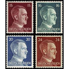 allemagne, 3ème reich 1941, très beaux timbres neufs** luxe yvert 713 714 715 716, portrait chancelier hitler.