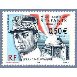 france 2003, très beau timbre neuf** luxe yvert 3554, émission commune avec la slovaquie, hommage à milan stefanik, scientifique et homme d