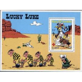 fête du timbre : lucky luke de Morris année 2003 bloc feuillet 55 reprenant le timbre n° 3547 yvert et tellier