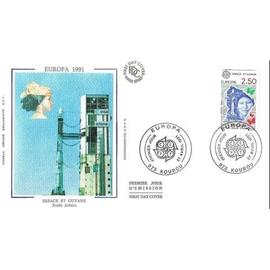 France 1991, Belle Enveloppe 1er Jour Europa, Timbre 2696 Espace - Fusée Ariane En Guyane -