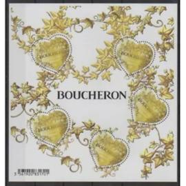 Saint Valentin : coeurs de Boucheron bloc feuillet 146 année 2019 n° 5292 yvert et tellier luxe