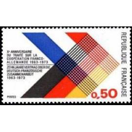 10ème anniversaire du traité sur la coopération franco-allemande émission commune France/Allemagne année 1973 n° 1739 yvert et tellier luxe