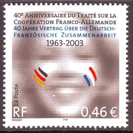 40ème anniversaire du traité sur la coopération franco-allemande émission commune France/Allemagne année 2003 n° 3542 yvert et tellier luxe