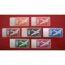 Lot de 7 timbres neufs ** - Série de Londres - Poste aérienne - France libre - Série complète - Océanie - Polynésie française - Année 1942