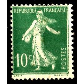 type semeuse fond plein 10c vert sans bande publicitaire année 1924 n° 188B yvert et tellier luxe