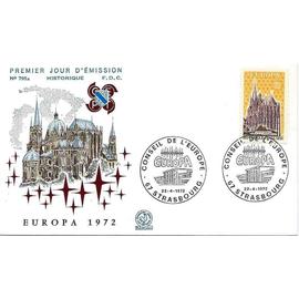 France 1972, Très Belle Enveloppe 1er Jour Fdc 795a, Europa Cept, Timbre 1714 Cathédrale D