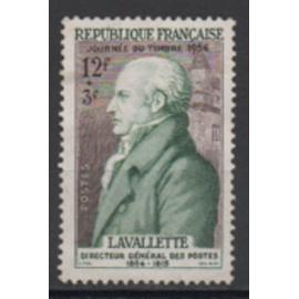 France 1954: Timbre pour la journée du timbre N° 969, portrait du comte de La Valette.