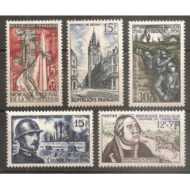 1050 à 1054 (1956) Série de timbres neufs N* (cote 4,7e) (9521)