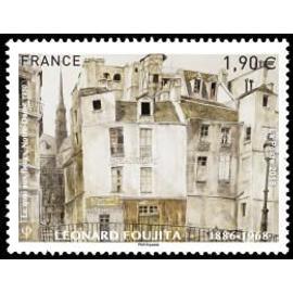 Art : "le quai aux fleurs Notre Dame" de Léonard Foujita année 2018 n° 5200 yvert et tellier luxe