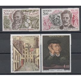 MONACO 1983: Série de 4 timbres sur les arts, N° 1389, 1390, 1391, 1392.