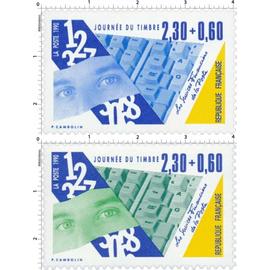 Journée du timbre : les métiers de la poste la paire année 1990 n° 2639 2640 yvert et tellier luxe