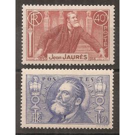 318 - 319 (1936) Jean Jaurès rouge et bleu N** (cote 44,5e) (9521)