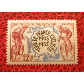 Cinquantenaire du Tour de France cycliste - Timbre neuf sur charnière ou avec trace - Année 1953 - Y&T n° 955