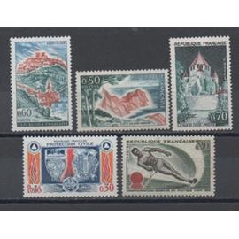 France année 1963: Lot de 5 timbres N° 1391, 1392, 1392A, 1395 et 1404.