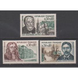 France 1966: Lot de 3 timbres sur des personnages célèbres, N° 1470-1471-1472