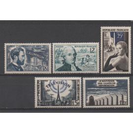 France: Lot de 5 timbres émis en 1955, N° 1015,1020,1021,1022,1023