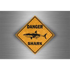Autocollant sticker voiture moto tuning danger requin shark surf surfeur mural