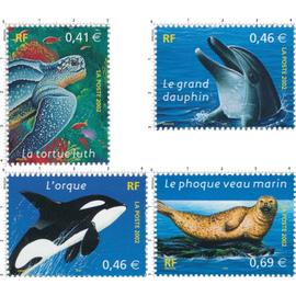 série nature de France (17) faune marine série complète année 2002 n° 3485 3486 3487 3488 yvert et tellier luxe