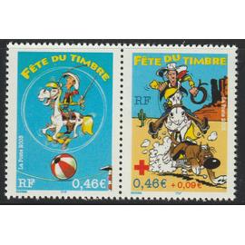Fête du timbre : Lucky luke paire 3547A année 2003 n° 3546 3547 yvert et tellier luxe