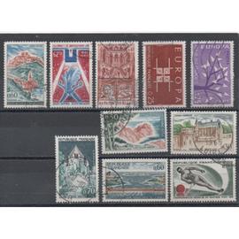 France de 1962 à 1968: Lot de 10 timbres N° 1358,1390,1391,1392,1392A,1395,1396,1507,1575,1576