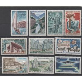 France 1964/1965:Lot de 10 timbres neufs, N° 1418,1435,1436,1437,1438,1439,1440,1445,1447,1451