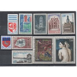 France 1966/1967: Lot de 10 timbres N° 1468,1481,1498,1499,1504,1505,1510,1525,1530,1531