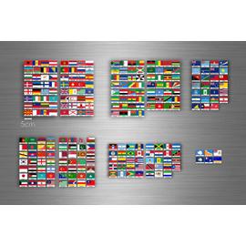 Planche autocollant sticker drapeau pays rangement classement timbre monde txt