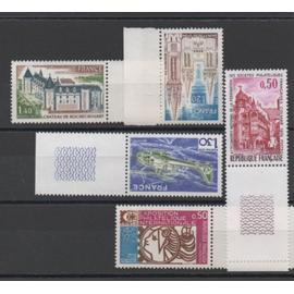 France 1974: Lot de 5 timbres N°1783,1798,1805,1808,1809 émis en 1974.