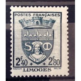 France - Blasons 1942 - Limoges (Superbe N° 560) Neuf** Luxe - Cote 5,00&euro; - N12090