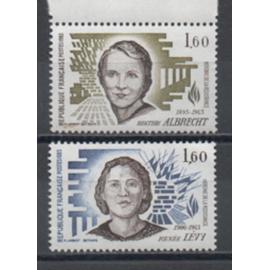 France 1983: Lot de 2 timbres sur des héroïnes de la Résistance, N° 2293 et 2294.