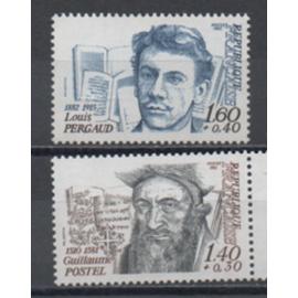 France: Lot de 2 timbres sur les personnages célèbres émis en 1982, N° 2225 et 2227