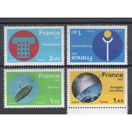 France 1981: Lot de 4 timbres de la série des grandes réalisations, N° 2127,2128,2129,2130.