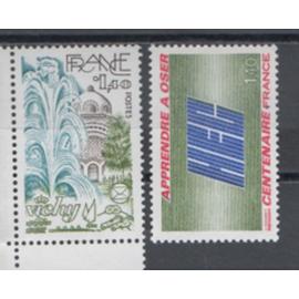 France 1981: Suite de 2 timbres commémoratifs N° 2144 et 2145.