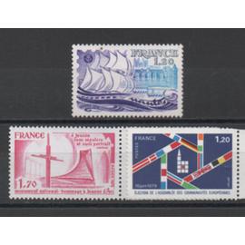France 1979: Lot de 3 timbres commémoratifs N° 2048, 2050 et 2051.