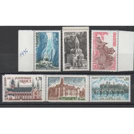 France 1978: Lot de 6 timbres sur la série touristique  N°1996, 1997,1998,2000,2001,2002 .