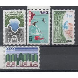France 1976: Suite de 4 timbres sur les régions,  N°1864,1865,1865A,1866.