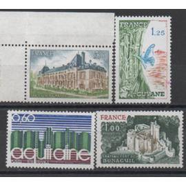 France 1976: Lot de 4 timbres   N° 1864,1865A,1871,1873.