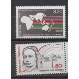 France 1986:Lot de 2 timbres neufs, N° 2408 et 2412.