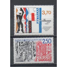 France 1987: Lot de 2 timbres neufs  N° 2470 et N° 2477.