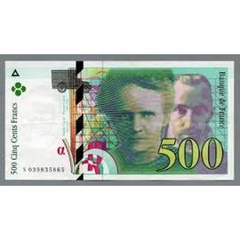 billet 500 francs p et marie curie