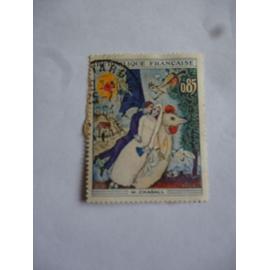 timbre france 1963:marc chagall:les mariés.