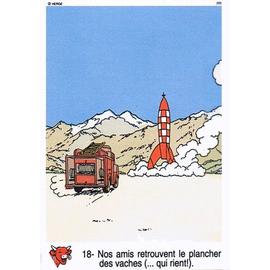 Tintin : conquête espace carte n°18 Nos amis retrouvent le plancher des vaches (... qui rient) (La Vache Qui Rit, 1993)