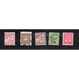 Algérie- Lot de 5 timbres oblitérés - Timbres Taxe