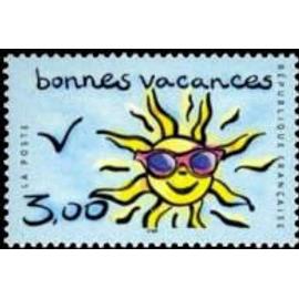 timbre "bonnes vacances" : soleil année 1999 n° 3241 yvert et tellier luxe